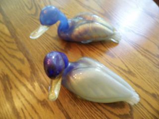  Pair of Vintage Murano Glass Ducks
