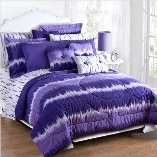 Bundle 51 Purple Tie Dye Bedding Collection (6 Pieces