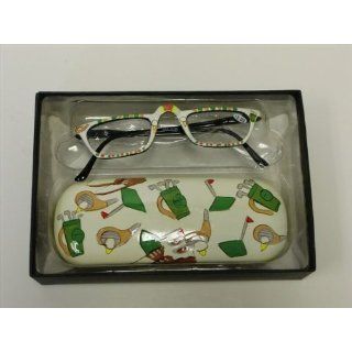 Golf Design Reading Glasses  Hand Painted +2.50