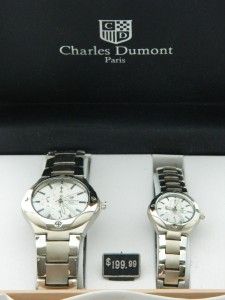Charles Dumont Paris His Hers Watches Silver 3264 Quartz Water