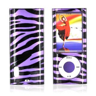for iPod Nano 5 Accessory Bundle Purple Black Zebra