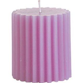 RIPPLED PILLAR CANDLE PURPLE (Sold 3 Units per Pack