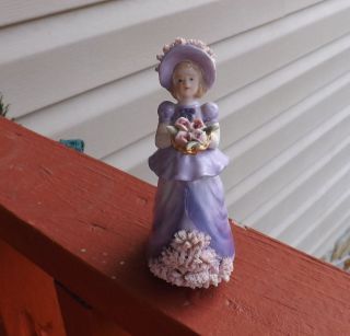 Old Camille Naudot Co Porcelain Lavender Lady Spagetti Edges 1904 1919
