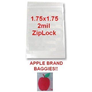 1,000 1.75x1.75 2mil Apple Brand Clear Ziplock Bags 1.75 1