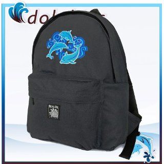 DOLPHIN Backpack Black Dolphins for Travel or School Bags