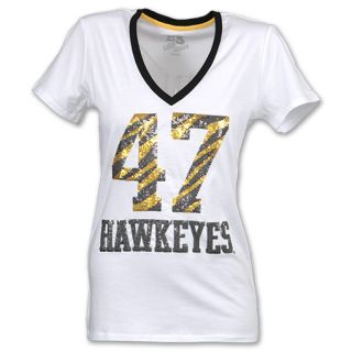 NCAA Iowa Hawkeyes Jungle V Neck Womens Tee Shirt