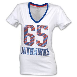 NCAA Kansas Jayhawks Jungle V Neck Womens Tee Shirt