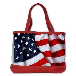 Shoulder Bag Purse (2 Sided) Red US American Flag Waving