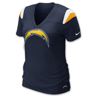 Nike NFL San Diego Chargers Womens V Neck Tee Shirt