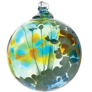 Kitras Art Glass Light Blue Fairy Orb Witch Ball Ornament