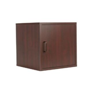 New 15 Wood Storage Organizer Cube with Door   Cherry