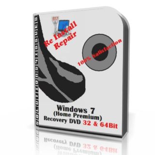 Windows 7 Home Premium Re Install Restore Recovery Repair DVD 32 64Bit