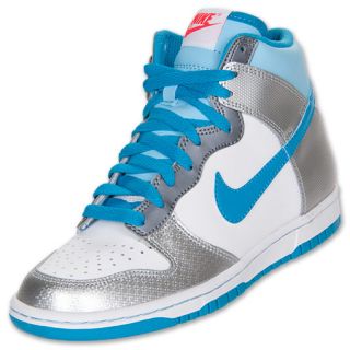 Nike Dunk Hi Kids Casual Shoes White/Silver/Blue