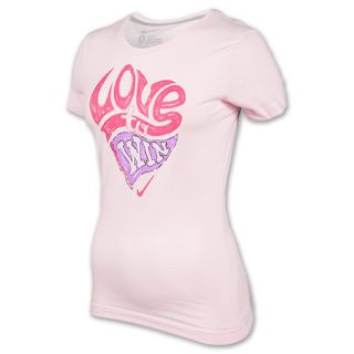 Womens Nike Love to Win Tee Shirt Prism Pink/Grey