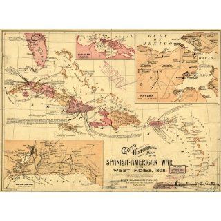 1899 Goffs map of Spanish American War in West Indies
