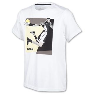 Boys Nike LeBron Fresh Basketball Tee Shirt White