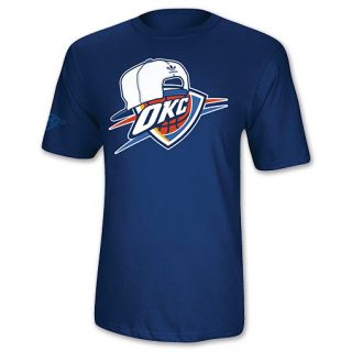 Mens adidas Oklahoma City Thunder NBA Logo Snapback Hat T Shirt