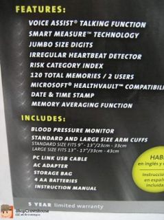 Homedics Automatic Blood Pressure Monitor w/ Voice Assist Retails $99