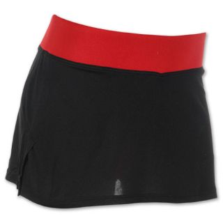 Womens Nike Knit Running Skort Black/Hyper Red