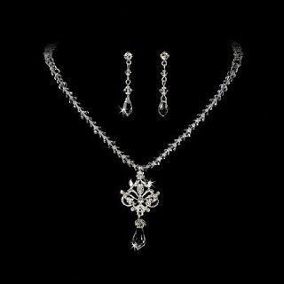 Silver Rhinestone and Swarovski Crystal Necklace and