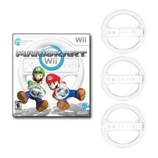 Mario Kart for Nintendo Wii with 3 Extra White Wheels