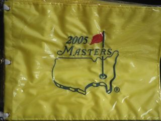 2005 AUGUSTA MASTERS GOLF PIN FLAG   TIGERS 4TH WIN   NICKLAUS LAST