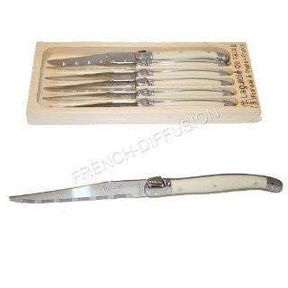 LAGUIOLE Dubost   6 STEAK KNIVES set   IVORY color   in 15