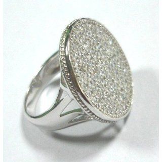 925 Sterling Silver White Cubic Zirconia Round Circle Pave