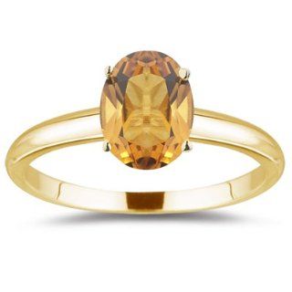 67 Cts Citrine Solitaire Ring in 14K Yellow Gold 3.5: Jewelry