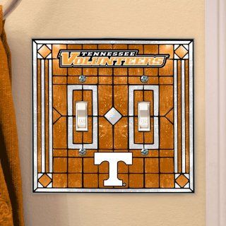 Tennessee Volunteers NCAA Art Glass Double Switch Plate