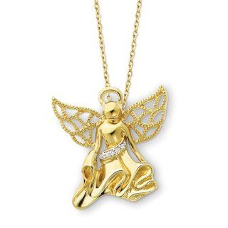 The Black Bow   Angel of Gratitude Necklace in Gold