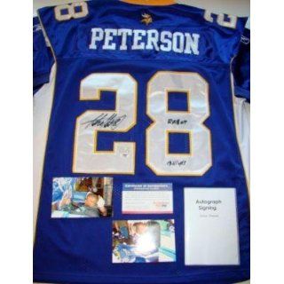 Signed Adrian Peterson Jersey   ROY 07 1341 YDS PSA & DVD