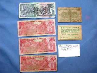 This auction is for a Vintage Honduras and Japanese Paper Money Lot