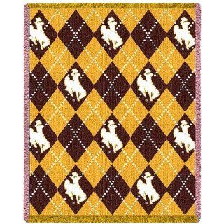 Wyoming Cowboys 69 x 48 Argyle Jacquard Woven Blanket
