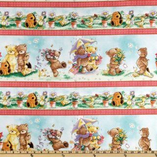 44 Wide Bear Necessities Border Stripe Ivory Fabric By