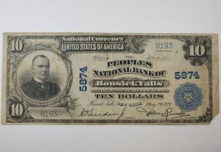 Series 1902 $10 National Currency Note Hoosick Falls NY