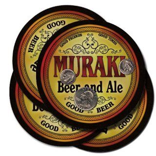 Muraki Family Name Brand Beer & Ale Drink Coasters   Set