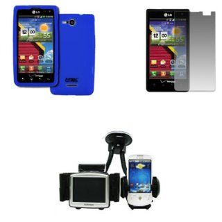 EMPIRE LG Lucid 4G VS840 Silicone Skin Case Cover (Blue