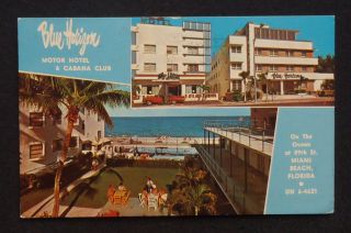 1966 Blue Horizon Motor Hotel Cabana Club 89th St Old Car Miami Beach