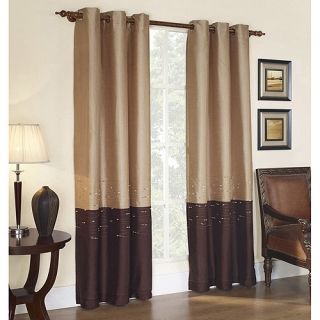 NEW HORIZON ONE EMBROIDERED LINED GROMMET PANEL GOLD CHO WINDOW