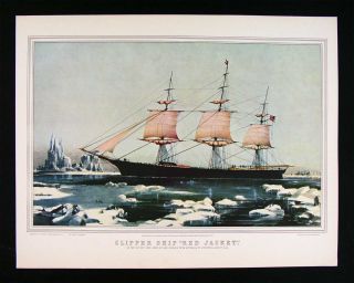  Print The Red Jacket Clipper SHIP in Ice Off Cape Horn Maritime