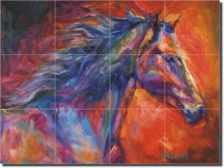 Williams Abstract Horse Art Kitchen Ceramic Tile Mural