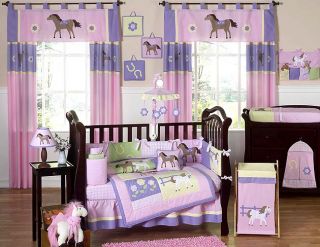 Discount Pink Pony Horse Cowgirl Baby Crib Bedding Set