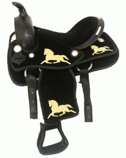  Leather Western Pony Saddle New by Double T in Black Horse Tack