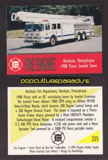  Snorkel Tower 85 Ladder Fire Truck Engine Card Horsham PA