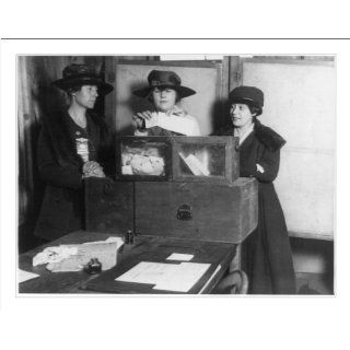 Historic Print (M): [Three suffragists casting votes in