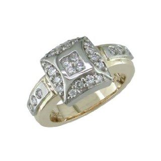 Fyla   size 8.75 14K Gold Fancy Diamond Ring Jewelry 