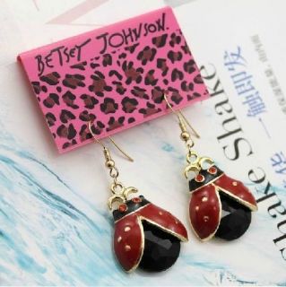 Betsey Johnson Hot Ladybug Cute Top Jewelry Hot Earrings