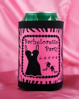 Sexy Hot Pink Zebra Bachelorette Party Can Wrap Koozies