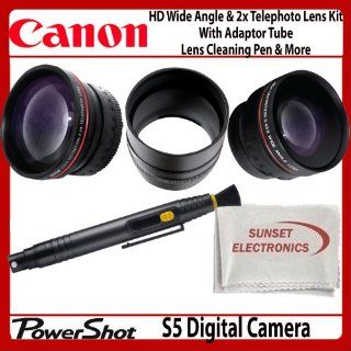Lens Bundle Kit For Canon S5 Digital Camera Includes